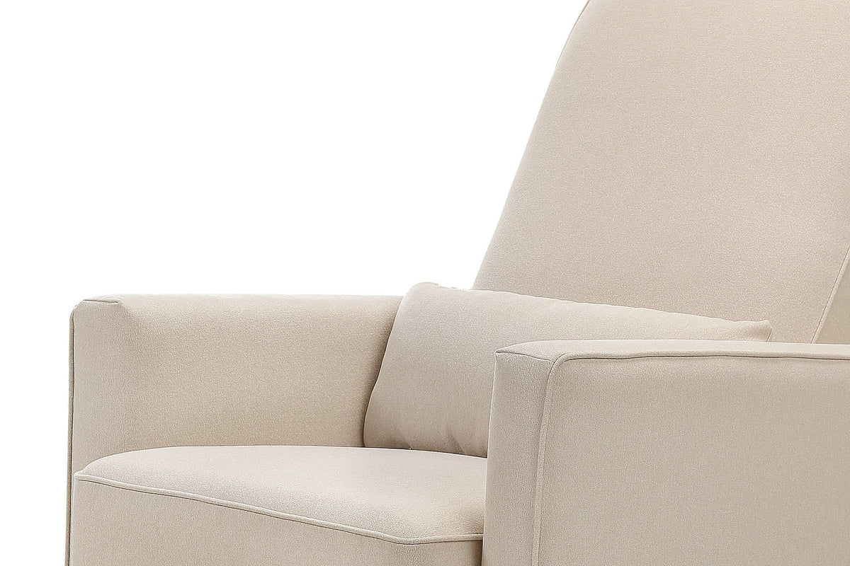 daVinci Olive 360° Swivel Glider Chair w/ Storage Ottoman - Water & Stain Resistant Rocking Glider - GREENGUARD Gold & FSC Certified, Versatile Rocking Chair for Nursery & Living Room, Polyester Cream