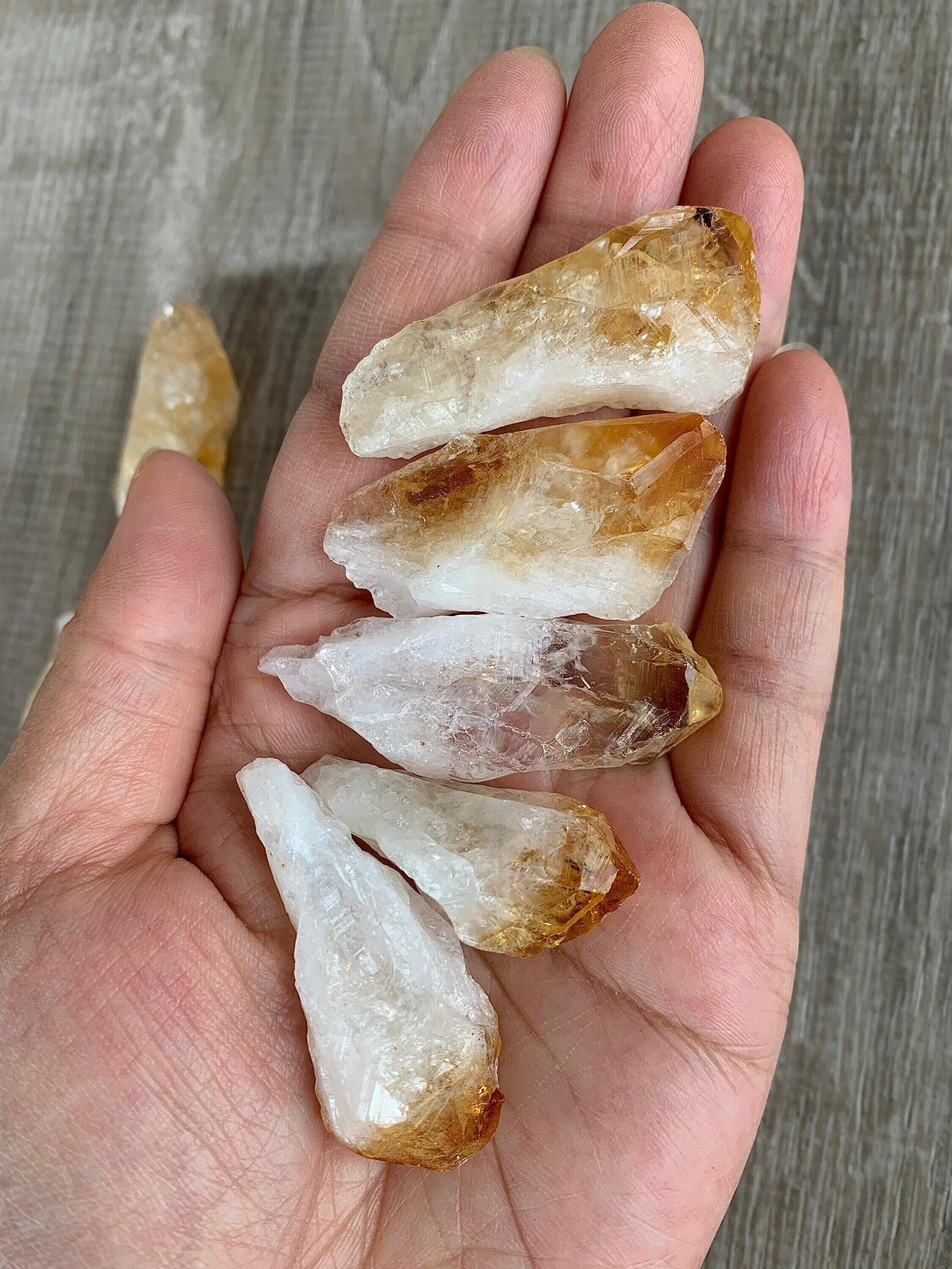 GAF TREASURES Wholesale Citrine Points, Natural Citrine Points, Citrine Points Healing Crystals (Citrine Points, 0.25 Pound)