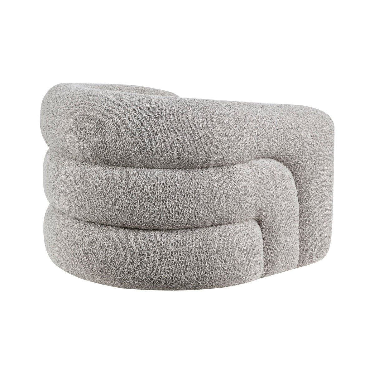 Lexicon Modern Swivel Accent Chair, Cozy Boucle Arm Chair with Plush Curved Back, Soft Stitching Cushions for Living Room/Bedroom/Office, Fully Assembled, Gray