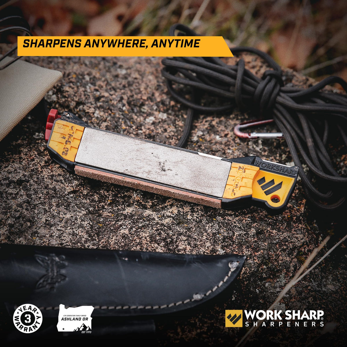 Work Sharp Guided Field Sharpener, Compact Travel Knife Sharpener Tool