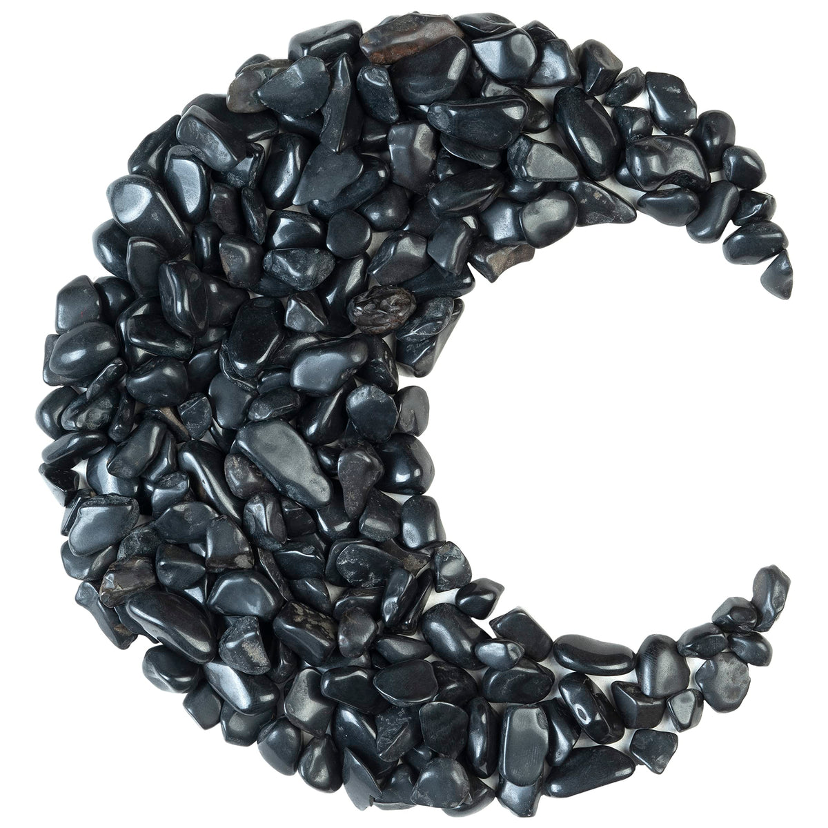 Crocon Polished Black Tourmaline Chips Bulk Natural Stone Raw Gemstone Tumbling Cabbing Polishing Gem Mining Chakra Balancing Reiki and Crystal Healing Good Luck Home Office Décor (1/2 LB)
