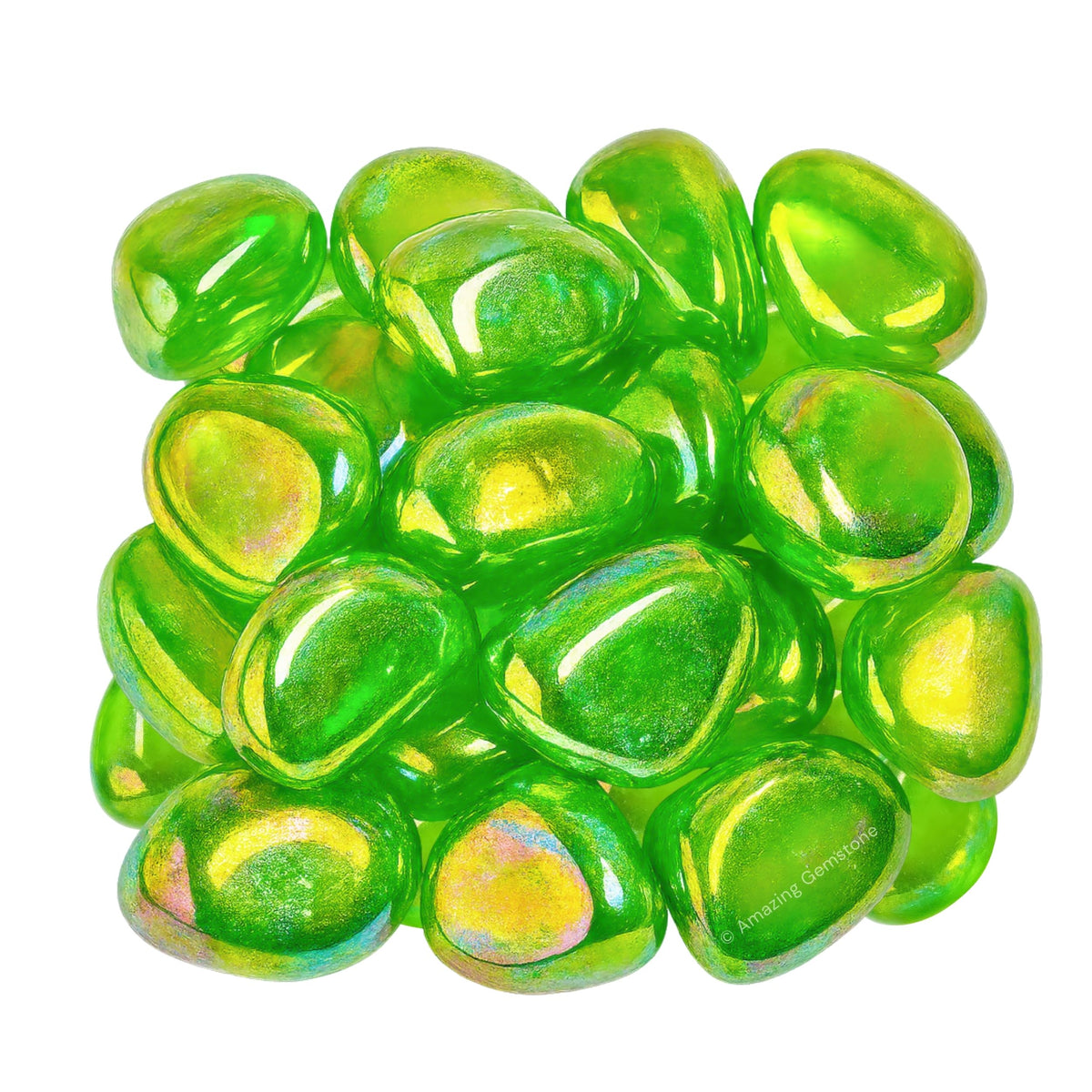 Amazing Gemstone Apple Aura Quartz Crystals and Healing Stones Tumbled - 1 oz, Healing Stones for Energy Balance, Stress Relief - Premium Polished Gems Rocks for Meditation and Wellness