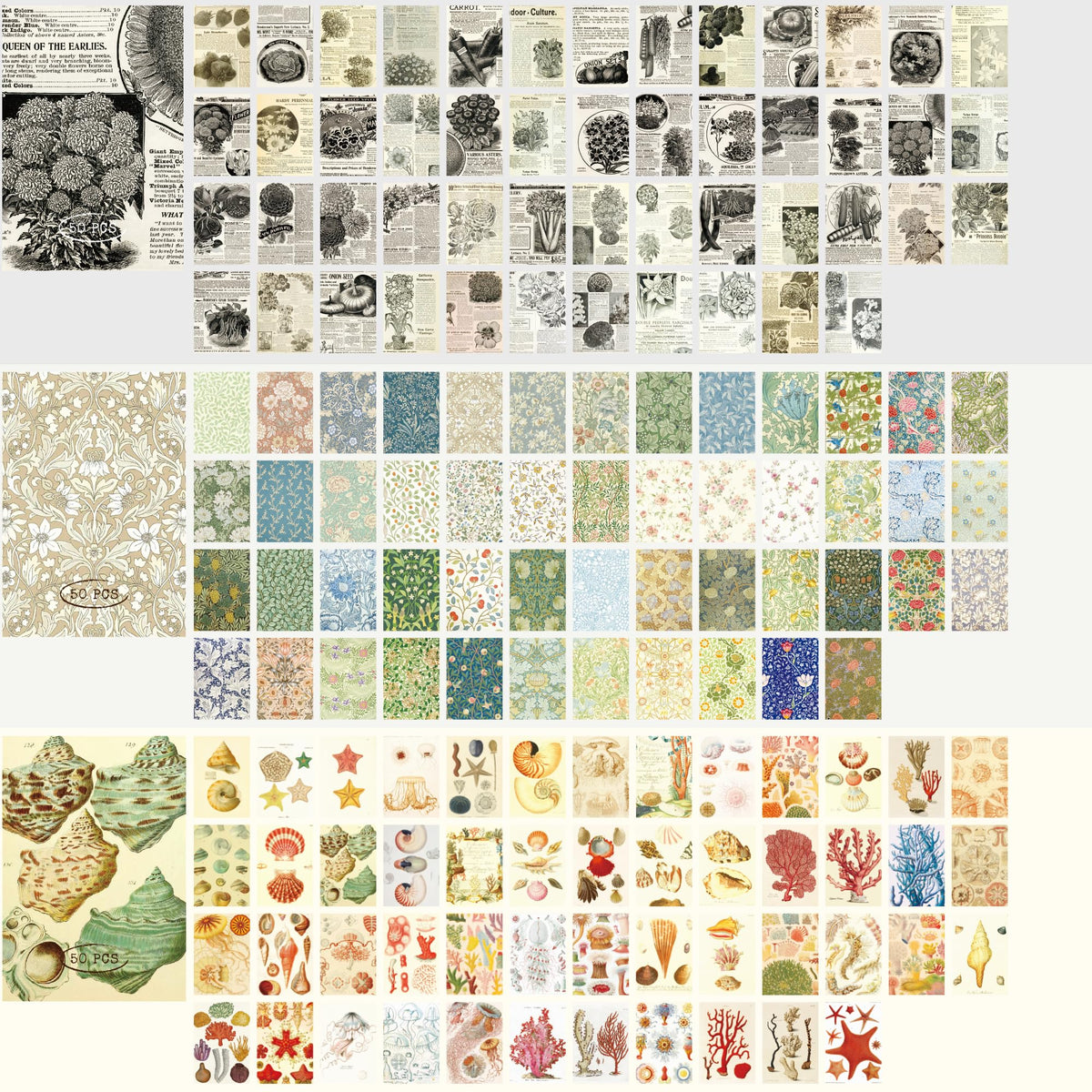 9 Sets 450 Sheets Washi Stickers for Journaling, Plants Fruit Flowers Butterfly Shell Boho Stickers Vintage Aesthetic Scrapbook Sticker for Bullet Journal Art Diary Card Craft Gifts Planner Notebook