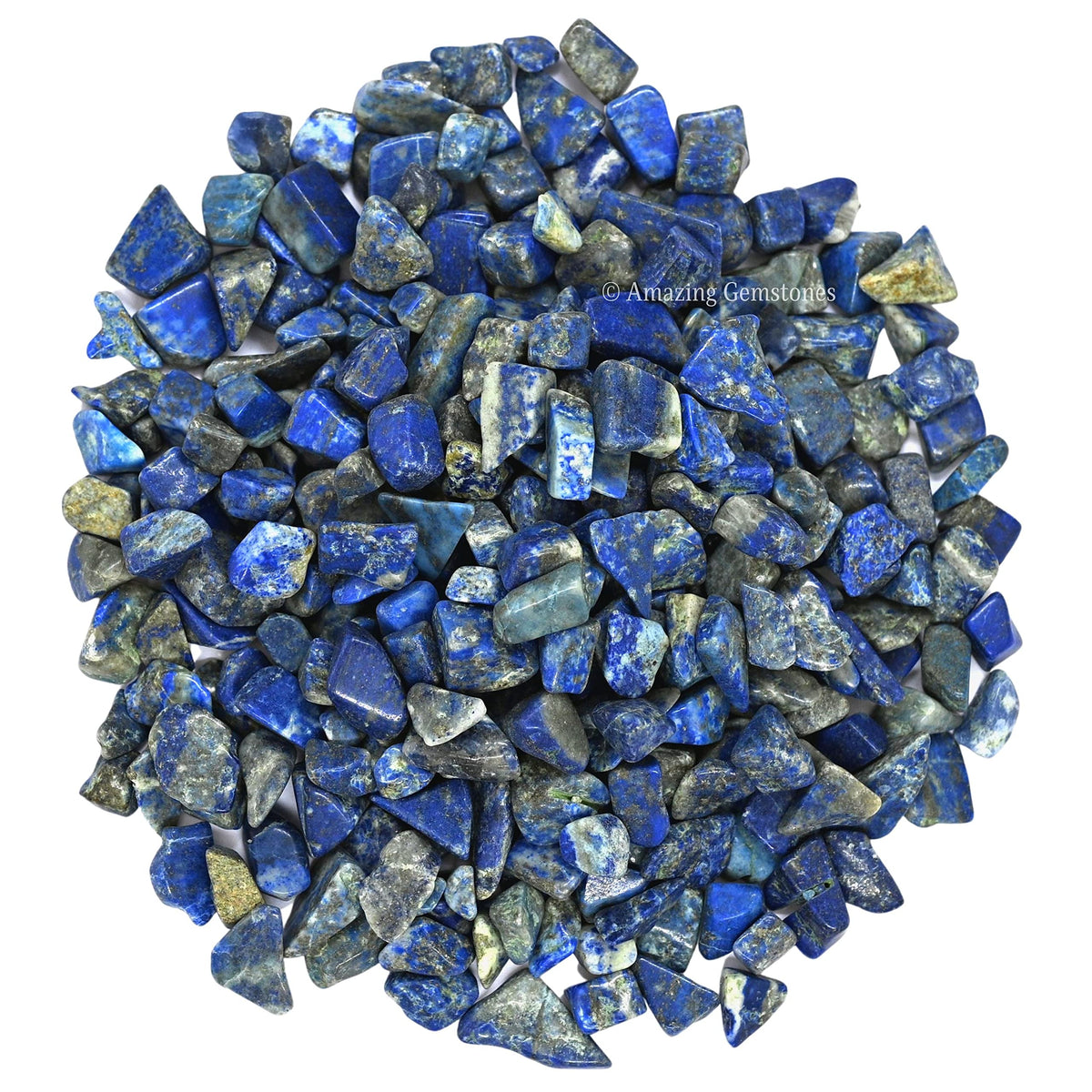 Amazing Gemstone Lapis Lazuli Crystal Chips and Tiny Crystals - Aquarium Gravel Rocks, Bulk Fish Tank Gravel, Small Tumbled Stone Chips for Decoration (Natural AAA Grade Gemstones)