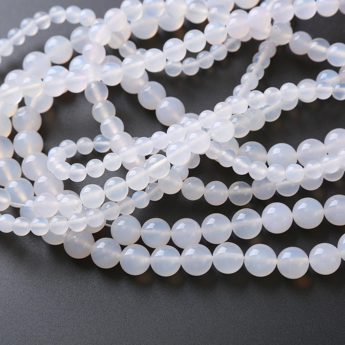 32PCS 12MM Natural White Opal Beads Round Loose Stone Beads for Jewelry Making DIY Energy Stone Healing Power Bracelet 15"