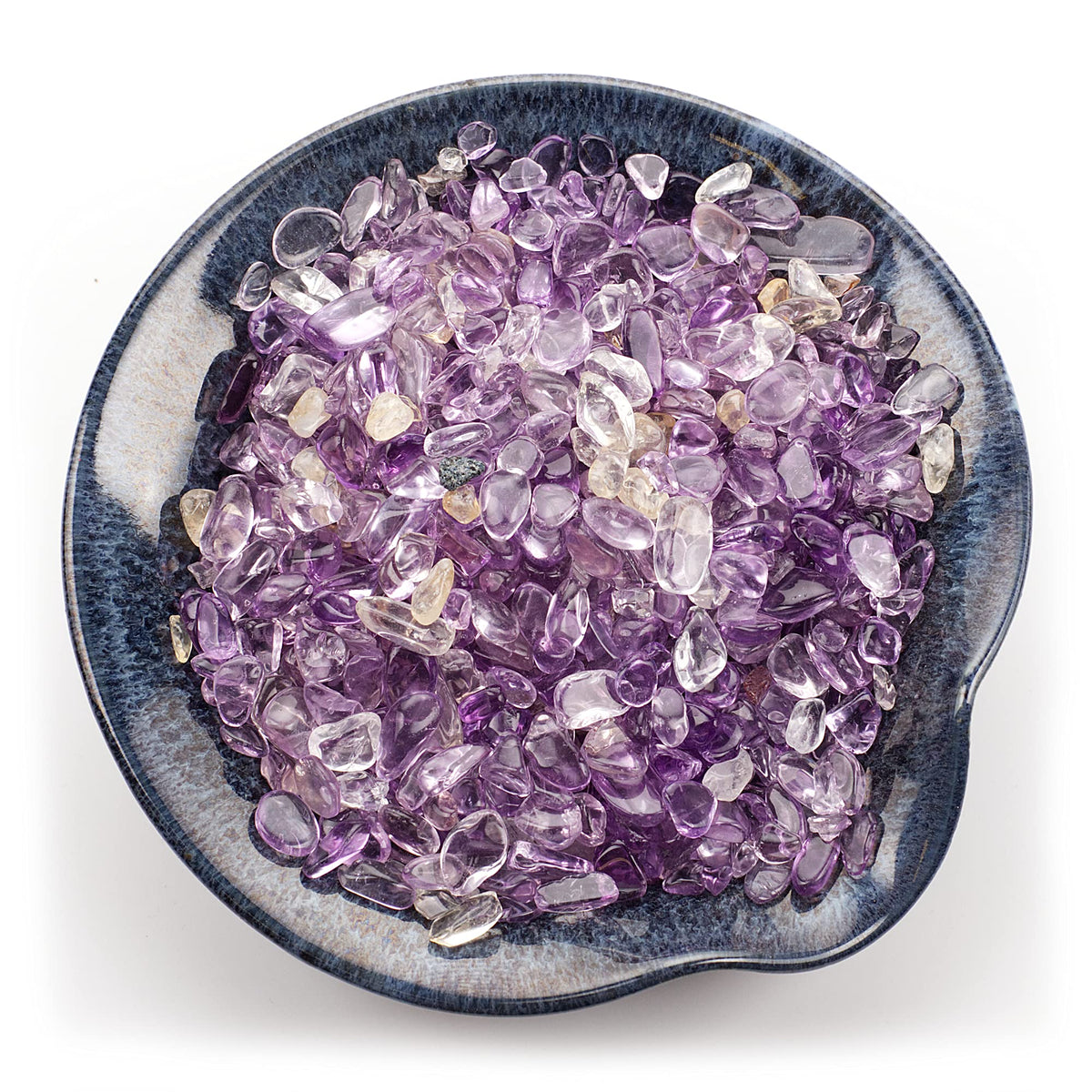 Cherry Tree Collection 1/2 Pound Polished Tumbled Gemstone Chips, Pebbles, Crystal Chips Bulk for Jewelry Making, Healing, Plants, Succulents, Aquariums, Decoration, Chakra (Ametrine)