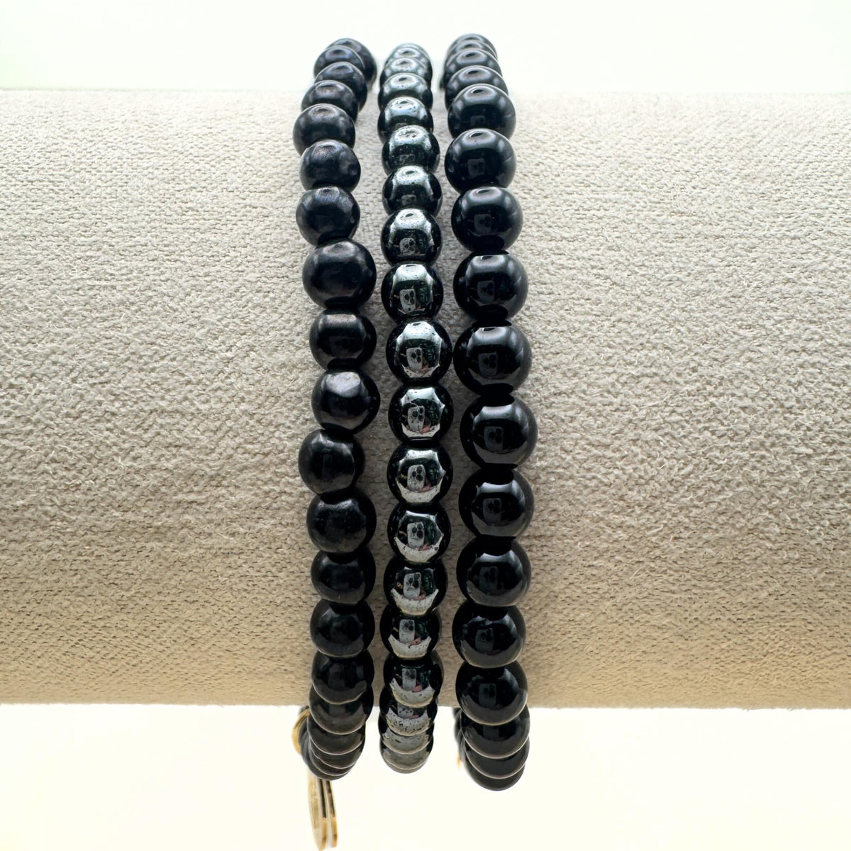 Protection Crystal Bracelet Stack 4mm – Healing Stone Beaded Bracelets – Black Tourmaline, Shungite, and Hematite, Spiritual Energy Jewelry for Shielding Negativity, Energetic Armor– Elastic, Unisex, Gift-Ready