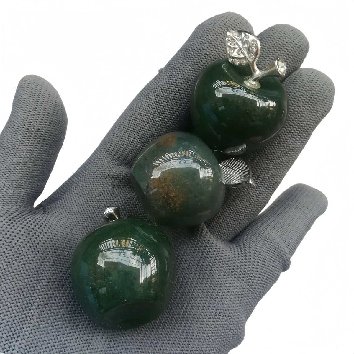 Sunshcat Natural India Agate 1.18 Inchs Apple Crystal and Healing Stone Statues,Room Decoration Christmas Decorations Thanksgiving Gifts Office Gifts Collectibles