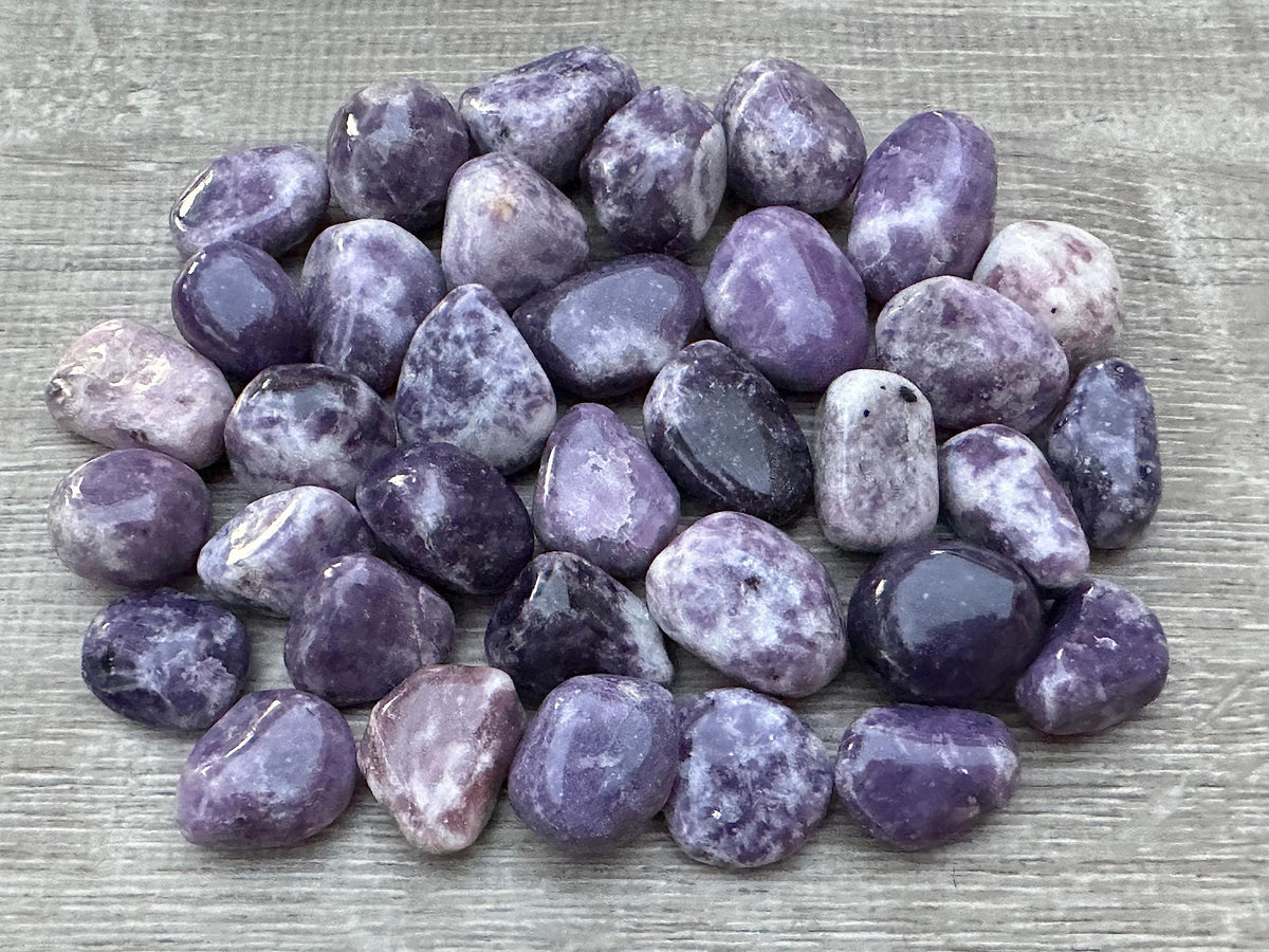 GAF TREASURES 5 Pcs Lepidolite Tumbled Stones, Polished Lepidolite Gemstone, Lepidolite Healing Crystals (Lepidolite)