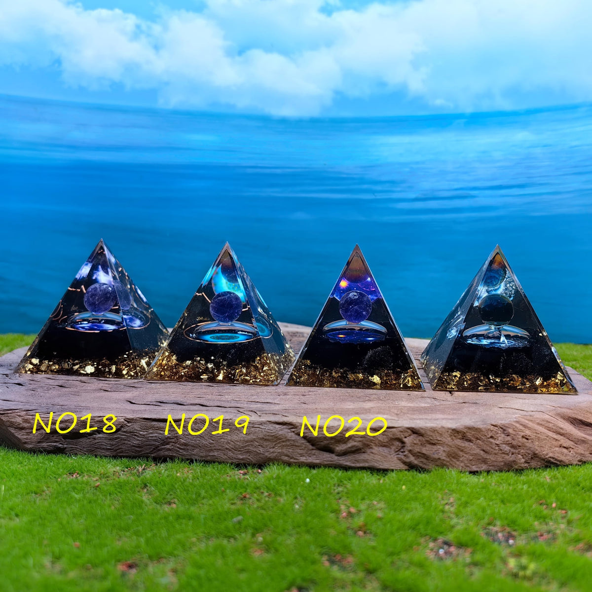 Healing Crystals Orgone Pyramid for Positive Energy, Stress Reduction, and Attracting Wealth and Luck Reduce Stress and Promote Healing with this Crystal Pyramid Home Decor (NO2,6cm)