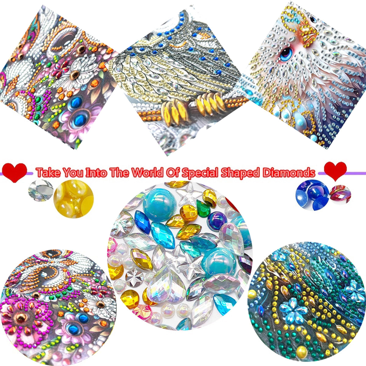 4PCS/Set Diamond Art Kits for Adults,Special Shape Partial Bird 5D DIY Diamond Painting Kits for Beginners, Hummingbird Diamond Mosaic Kit,Crystal Rhinestones Gem Art,Home Decor 11.81X11.81inchs