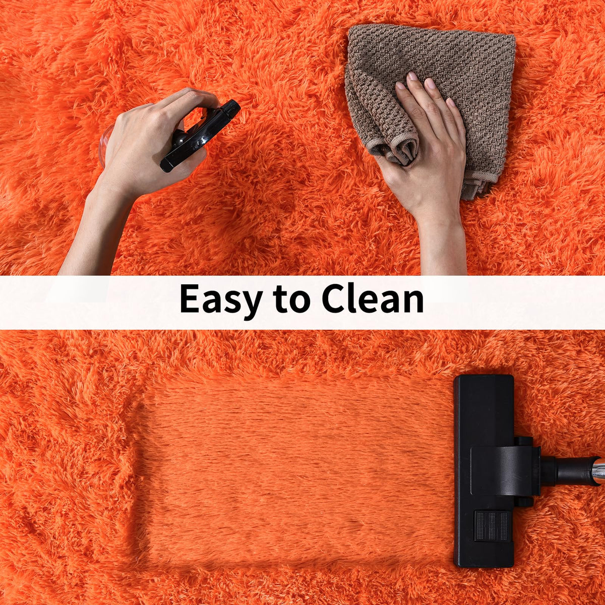 Ailyei Soft Runner Rugs for Bedroom Hallways, 2x3 Orange Fluffy Shag Throw Area Rug Non Slip for Bedside Dorm, Long Shaggy Furry Carpet for Nursery Living Room