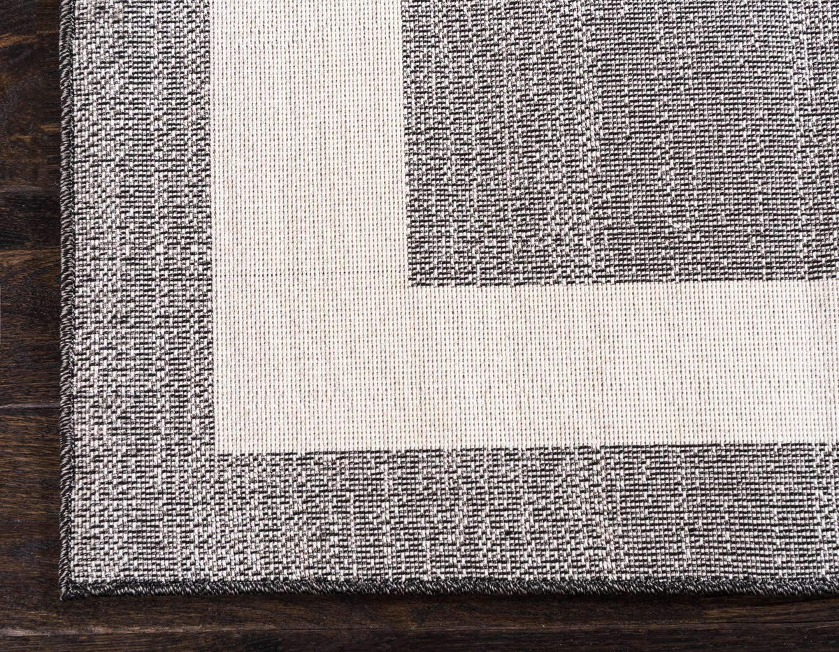 Unique Loom Del Mar Collection Area Rug - Maria (7' 10" x 11' 4" Rectangle, Black/ Ivory)