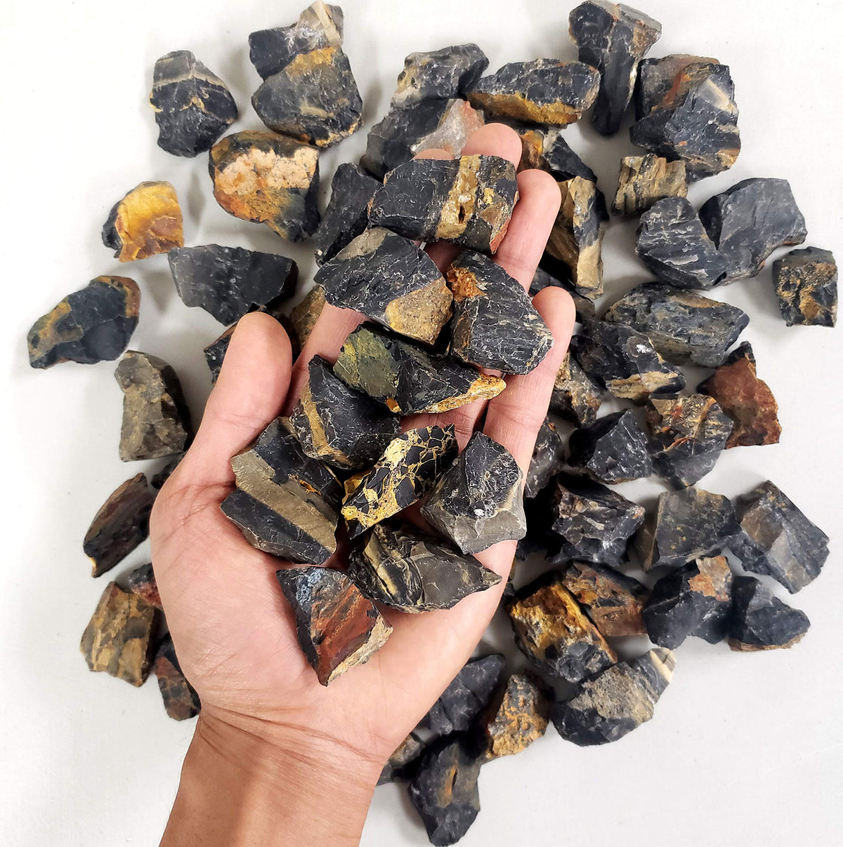 MINERALUNIVERSE 1/2 LB Black Onyx Stones - Bulk Black Onyx Crystal - Raw Natural Stones & Crystals - Fountain Rocks for Cabbing, Polishing, Wire Wrapping, Reiki, Chakra Crystal Healing