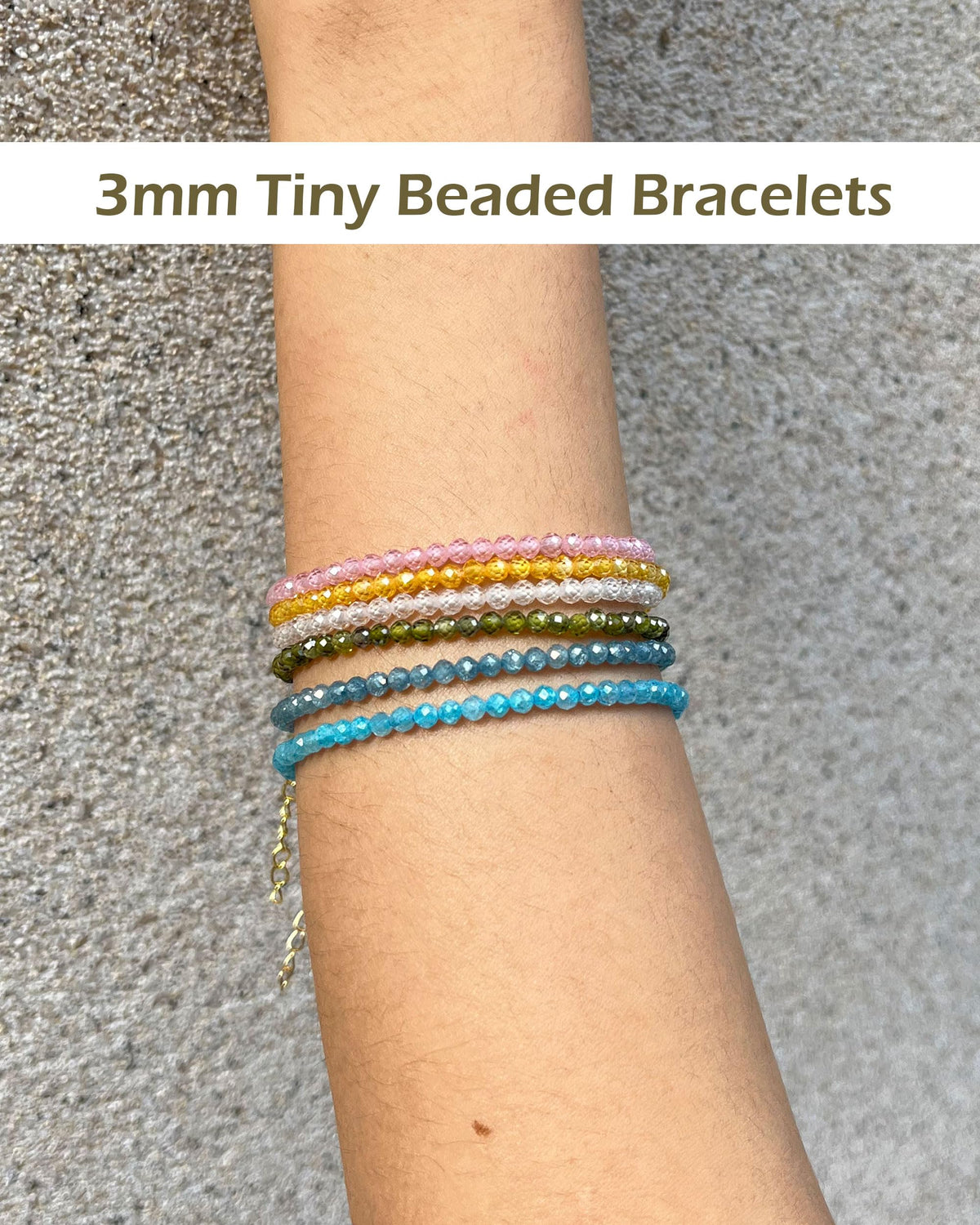 Withgenes Women's Bracelets Trendy Gemstone Bead Bracelet Crystals And Healing Stones Adjustable Gold Plated Bracelets Pretty Boho Jewelry Gifts for Women, Olive Green