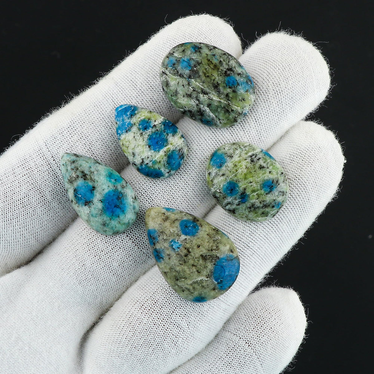 CRYSTALIS Wholesale 5pcs Natural K2 Jasper Loose Gemstone Bulk Cabochons Jewelry Making Supply, Chakra & Healing Polished Stones, Wire Wrapping, DIY, Gem Collection