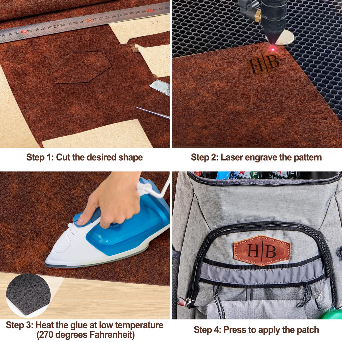 12-Pack Laserable Leatherette Sheets 12.6 x 9 Inch-Leather Patches for Hats with Heat Press/Transfer Adhesive, Laser Engraving Leather for Caps/Jackets/Backpacks (12 Colors)