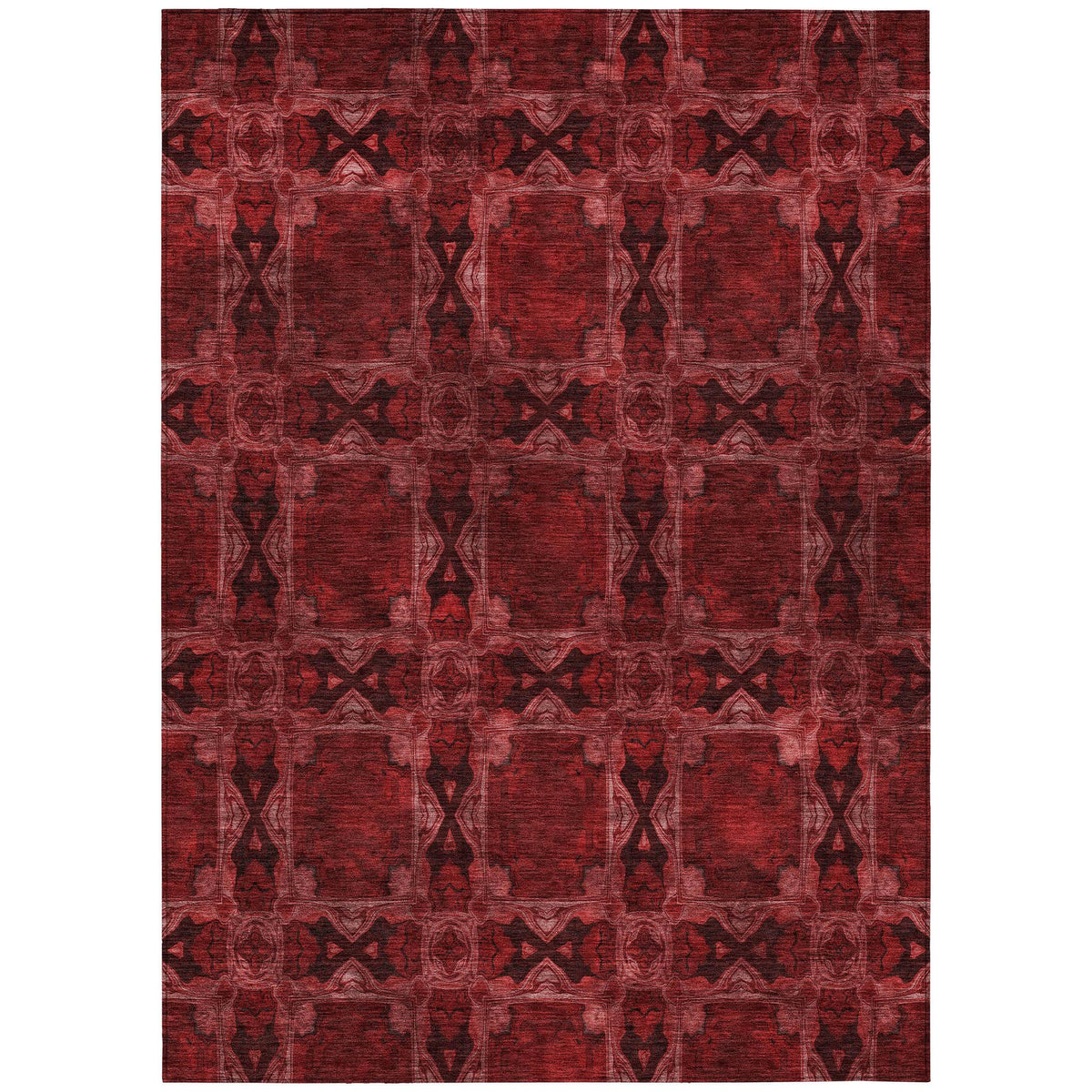 Addison Rugs Chantille ACN564 Red 9' x 12 Indoor Outdoor Area Rug, Stain Resistant, Machine Washable, Non Shedding, Bedroom, Living Room, Dining Room, Kitchen Rug