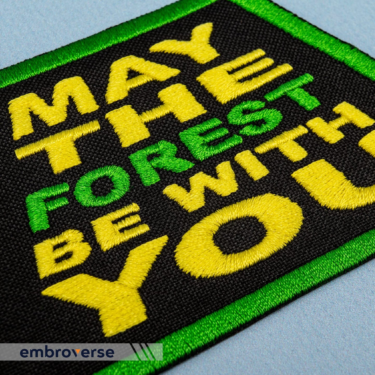 EMBROVERSE May The Forest Be with You Travel Patch - Funny Embroidered Iron On Patches - Size: 3.9 x 2.4 inches