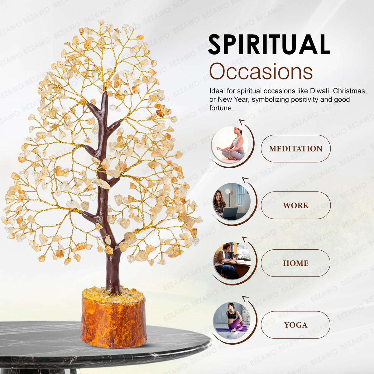 Crocon® Citrine Crystals Tree, Gifts, Birthday Gifts for Women, House Warming Gift New Home Decor, Healing Crystals Spiritual Present, Mom Birthday Gift Her, Decor, Gemstones Money Tree Positivity