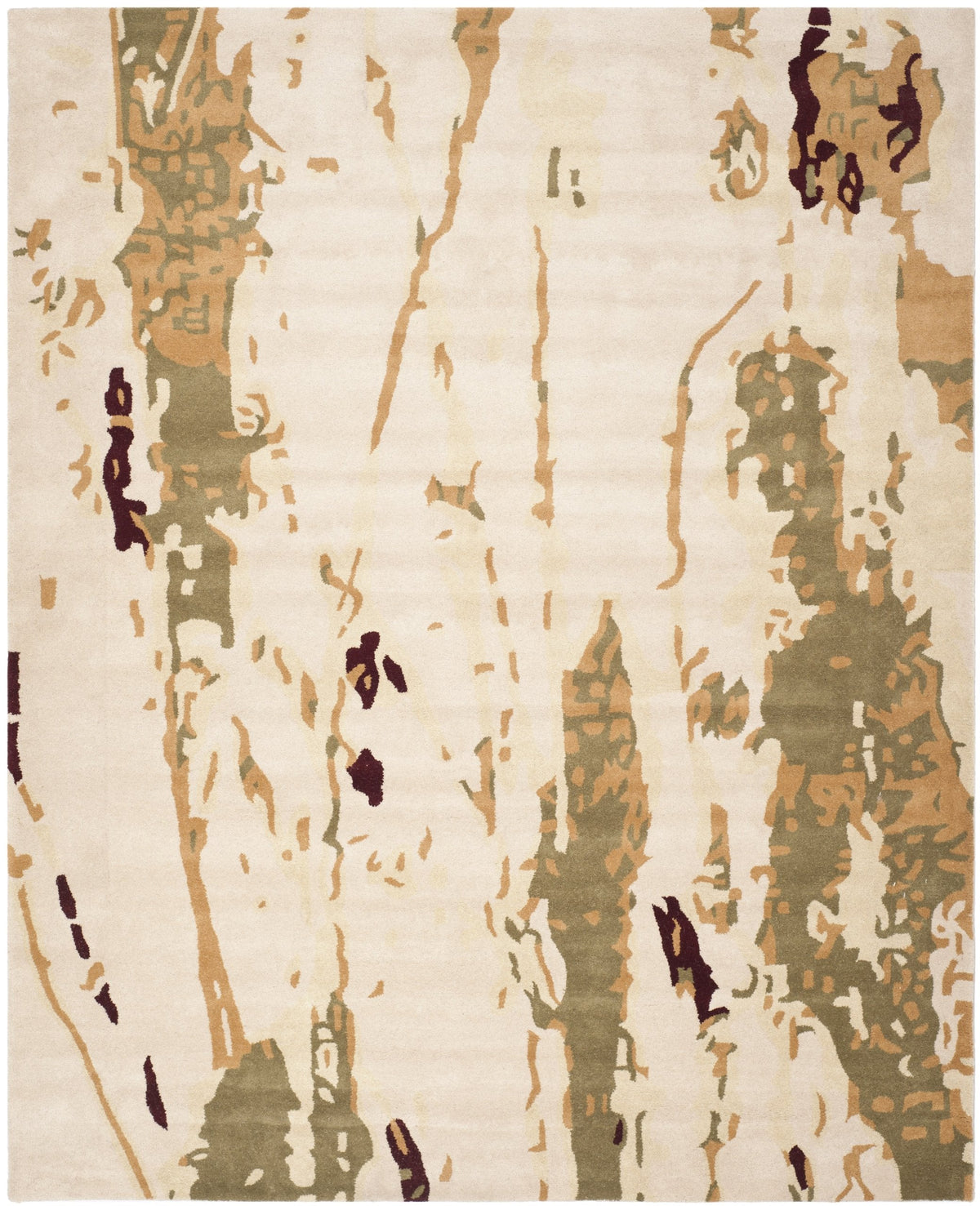 SAFAVIEH Area Rug 8x10 - Bella Collection - Large - Beige & Green, Handmade Wool, Modern Abstract Design, Ideal for Living Room, Bedroom, Office, Dining Space (BEL120A)