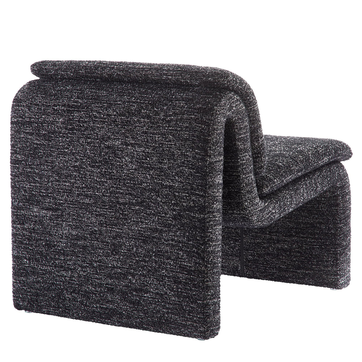 Modway Lume Curved Lounge Chair in Charcoal Boucle Fabric – Modern Upholstered Armless Accent Chair with Padded Cushion - Unique Slipper Chair for Bedroom or Living Room