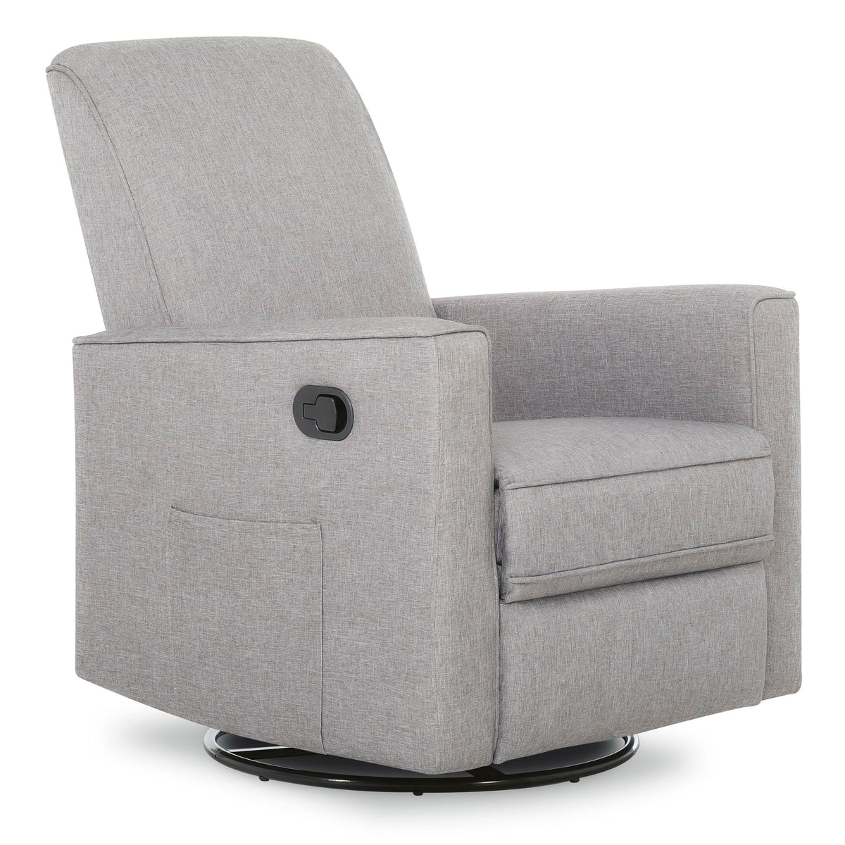 Evolur Raleigh Upholstered Manual Glider Recliner– Rocking & 360° Swivel with Smooth Glide – Greenguard Gold & FSC Certified – Modern Nursery and Living Room Chair in Light Grey