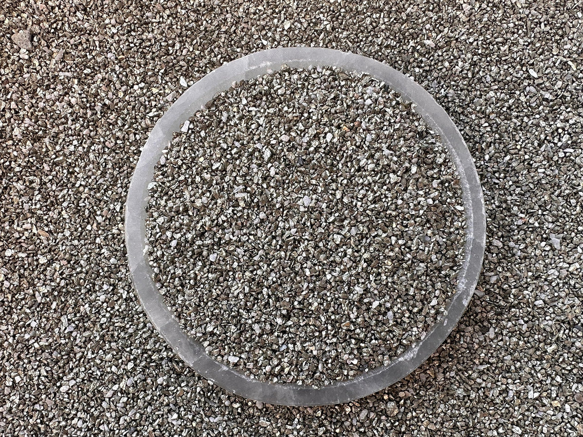 Pyrite Sand Chips – Natural Mini Pyrite Sand Stones, Crushed Undrilled Pyrite Sand, Semi-Tumbled Genuine Pyrite Sand (1 lb Bulk)