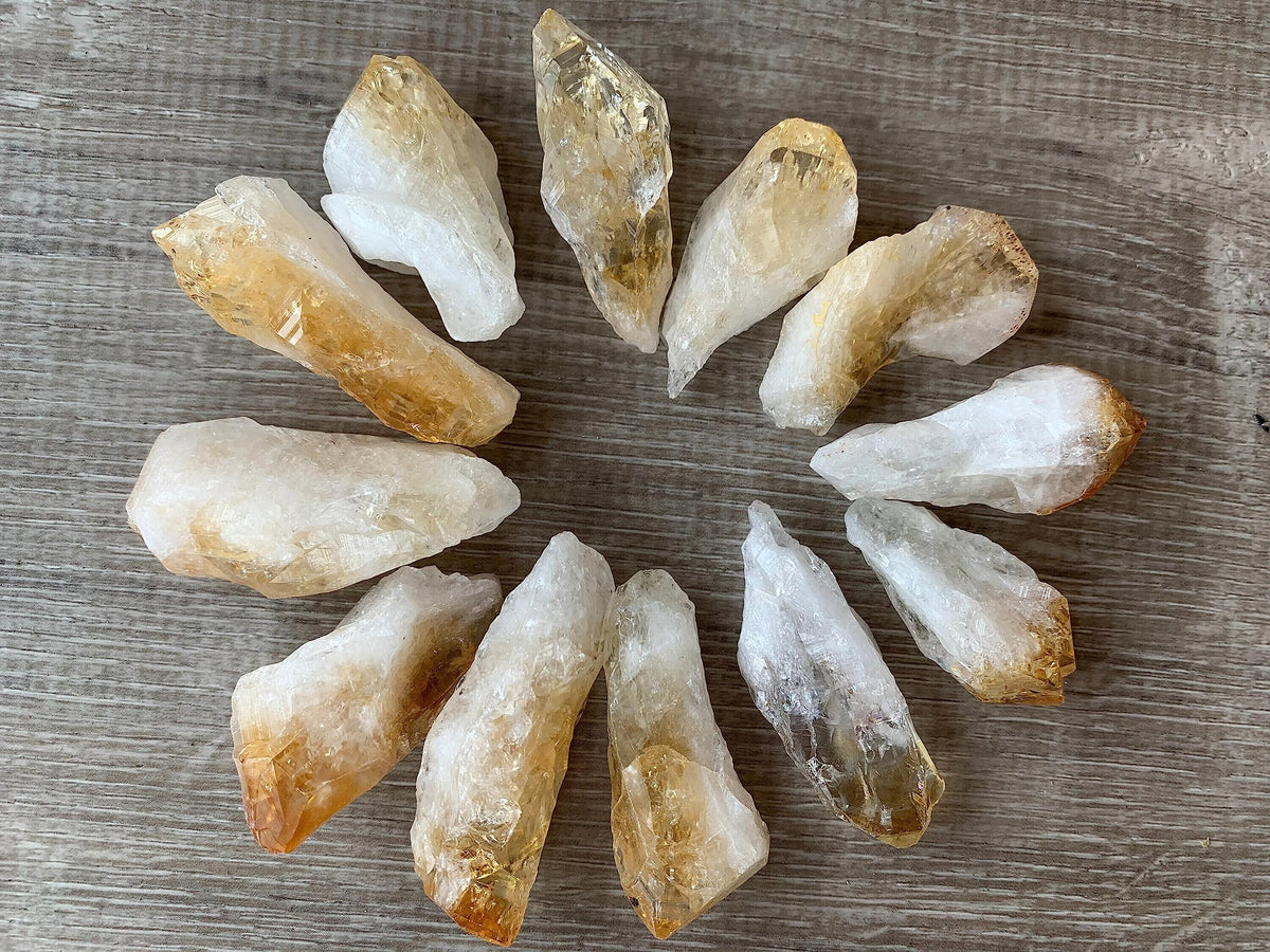 GAF TREASURES Wholesale Citrine Points, Natural Citrine Points, Citrine Points Healing Crystals (Citrine Points, 0.25 Pound)