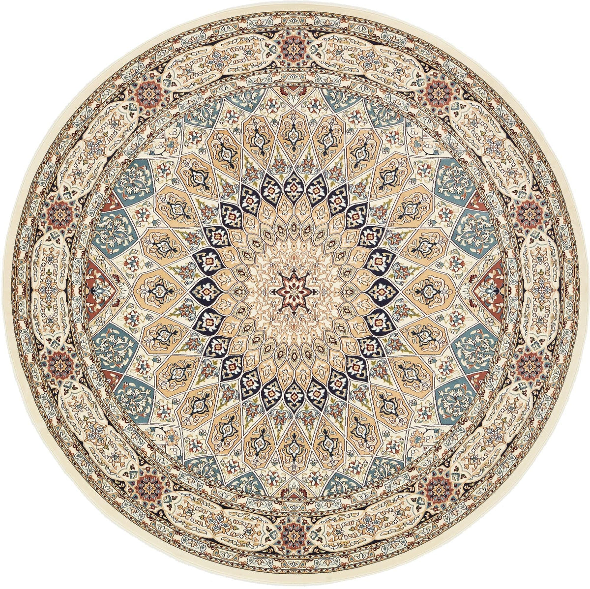 Unique Loom Narenj Collection Area Rug - Adams (10' Round Ivory/Burgundy)