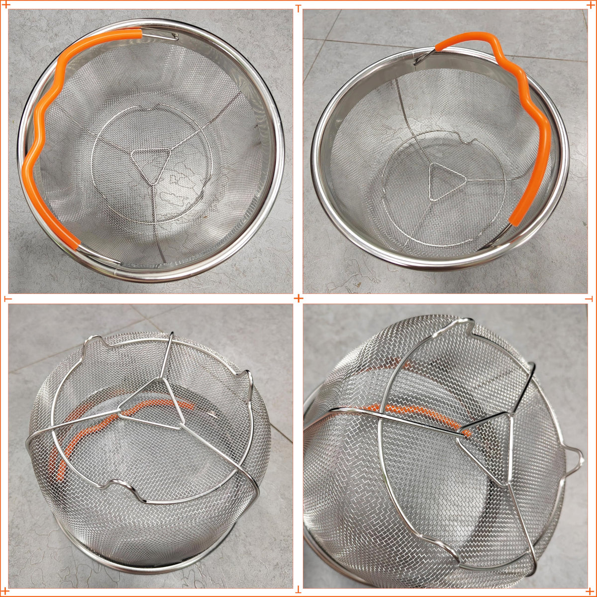 ICEICE Steamer Basket for Instant Pot Accessories 6 & 8 Qt - Stainless Steel Mesh Strainer Insert - Vegetable Steamer for Cooking Broccoli, Eggs, Pasta - Fits All Pressure Cooker Pots - Silver