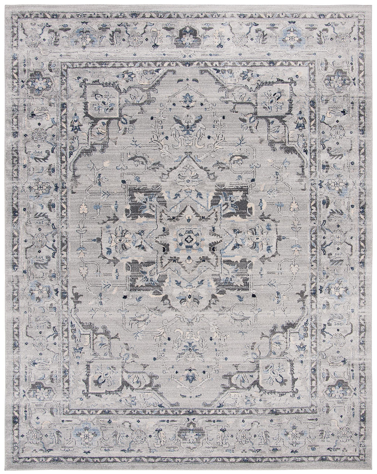 SAFAVIEH Charleston Collection X-Large Area Rug - 11' x 15', Grey & Dark Grey, Oriental Distressed Design, Non-Shedding & Easy Care, Ideal for High Traffic Areas in Living Room, Bedroom (CHL411F)