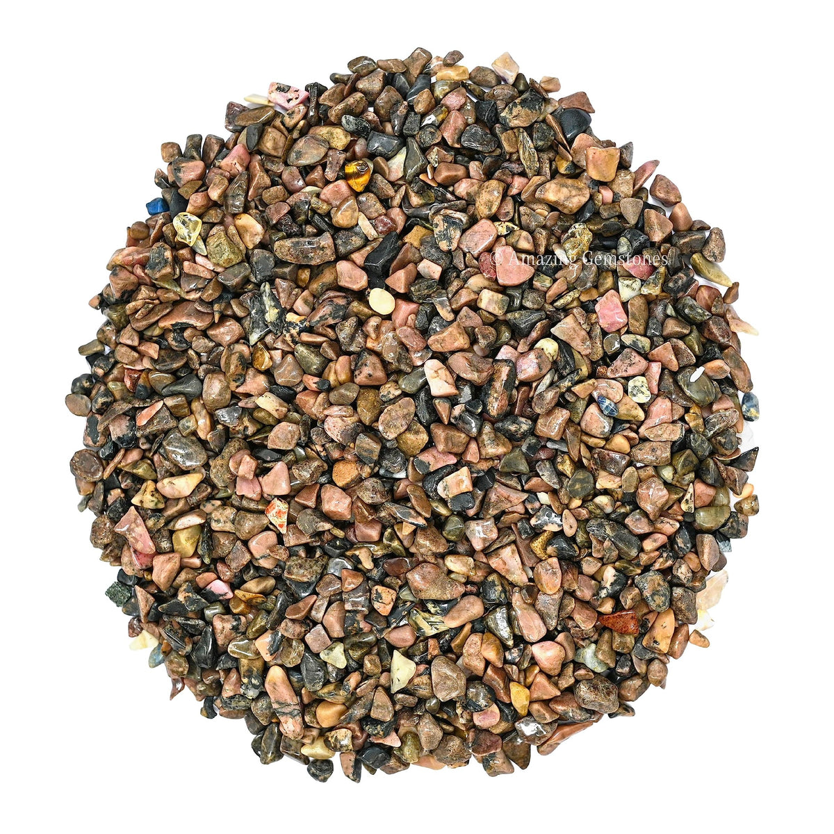 Amazing Gemstone Rhodonite Crystal Chips Aquarium Gravel Rocks - 1000+ Carat Bloodstone Chips Bulk Fish Tank Gravel, Small Tumbled Stone Chips and Tiny Crystals for Decoration (AAA Grade Gemstones)