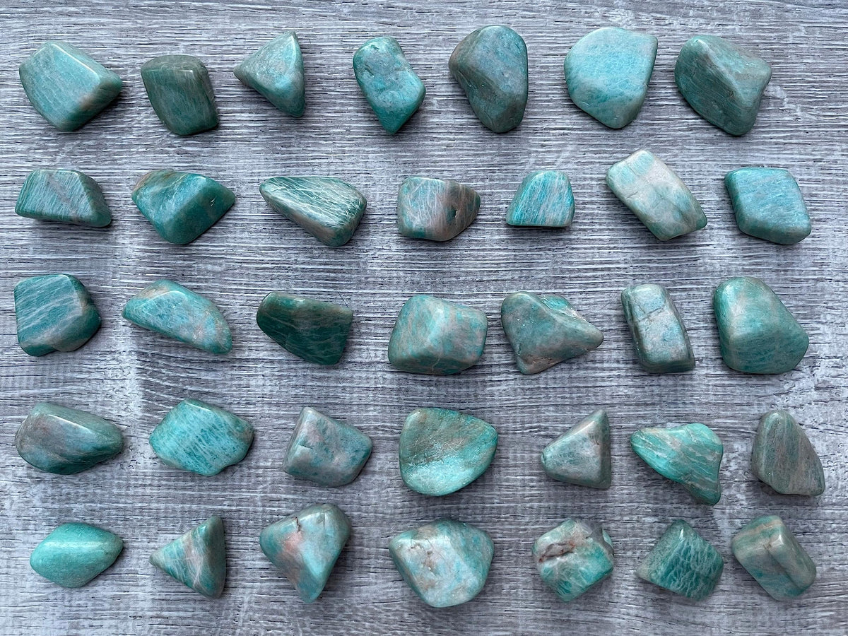 WHOLESALE Amazonite Tumbled Stones, Polished Amazonite Gemstone, Amazonite Polished Rocks (Amazonite, 0.25 Pound)