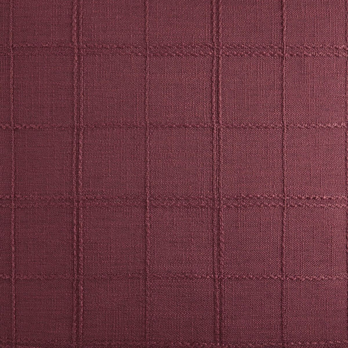 ZeeMart Linen Checked Lumbar Throw Pillow Covers Set of 2, 12x20 Inch Allover Grid Burgundy, Farmhouse Decorative Double Sided Grid Embroidered Couch Pillow Cases Red Cotton Linen Cushion Covers