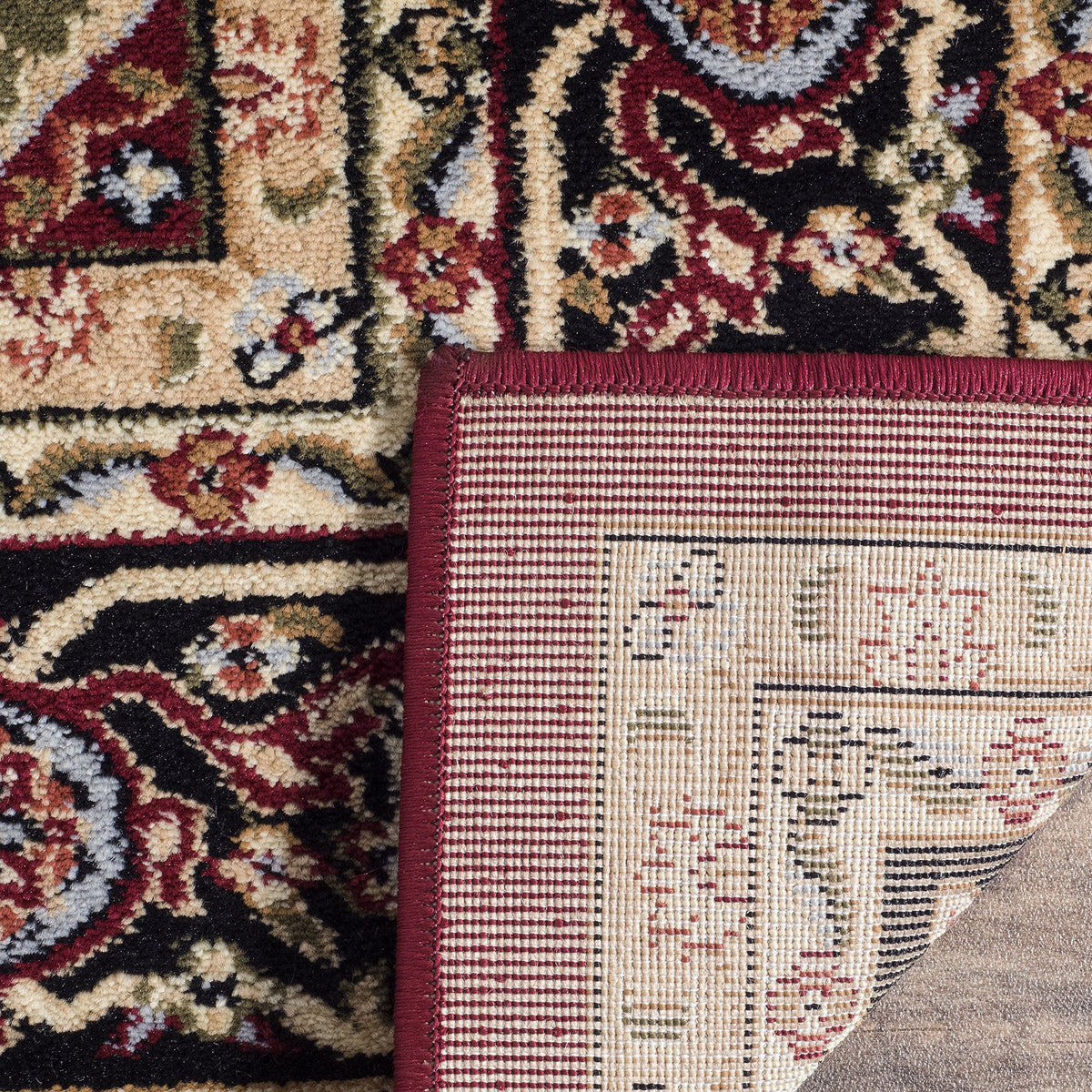 SAFAVIEH Lyndhurst Collection Area Rug - 9' x 12', Red & Black, Traditional Oriental Design, Non-Shedding & Easy Care, Ideal for High Traffic Areas in Living Room, Bedroom (LNH330B)